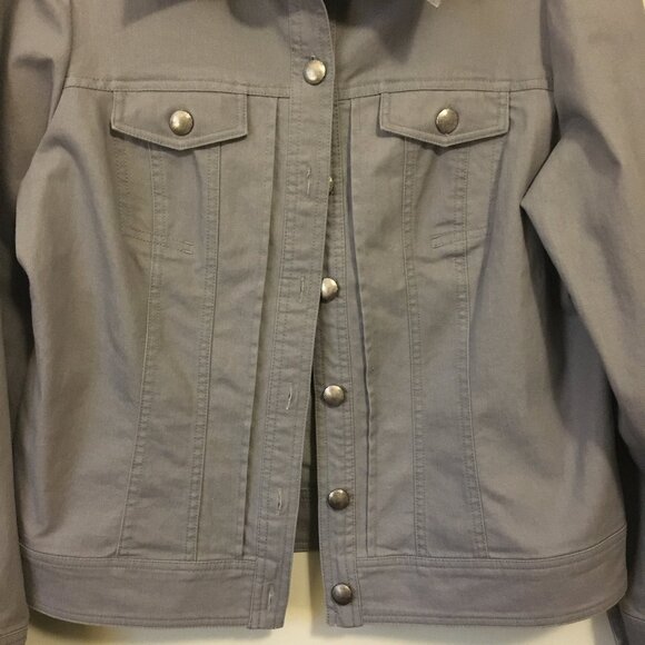 TRIBAL Clay Grey Braided Jean Jacket - Picture 5 of 15